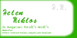 helen miklos business card
